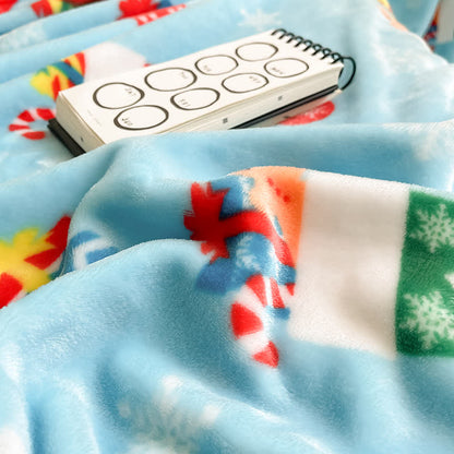 Blue Christmas Stocking Snowflake Throw Blanket - image 9