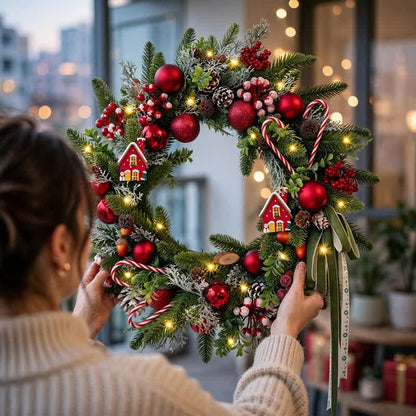 Christmas Wreath with Berry Candy Cane Accents - image 4