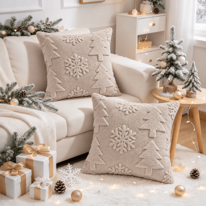 Christmas Tree Snowflake Embossed Pillow Cover - image 7