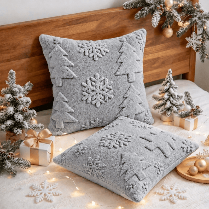 Christmas Tree Snowflake Embossed Pillow Cover - image 17
