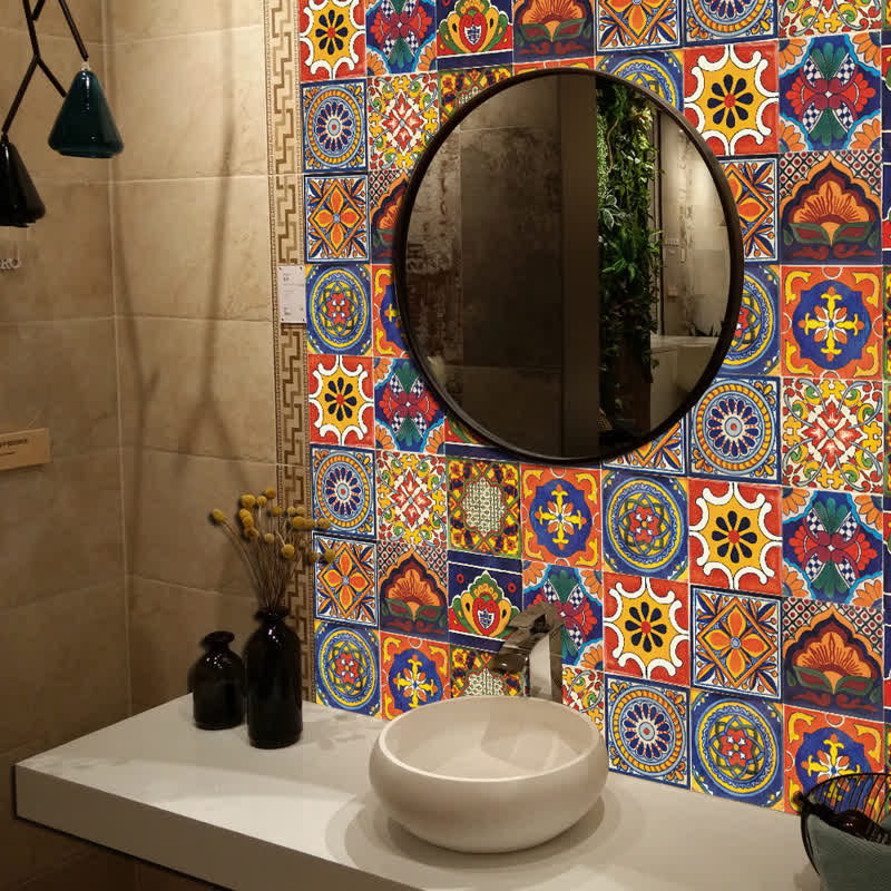 Ownkoti Retro Mixed Colorful Pattern Wall Sticker (10PCS) - image 8