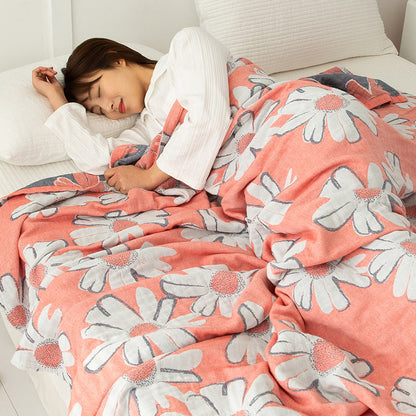 Daisy Printed Cotton Soft Reversible Quilt - Pink - Queen - image 10