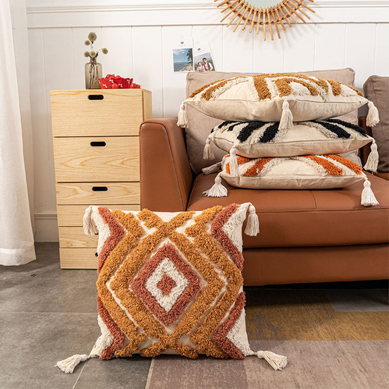 Ownkoti Morocco Jacquard Pillow Cover With Tassels - image 2