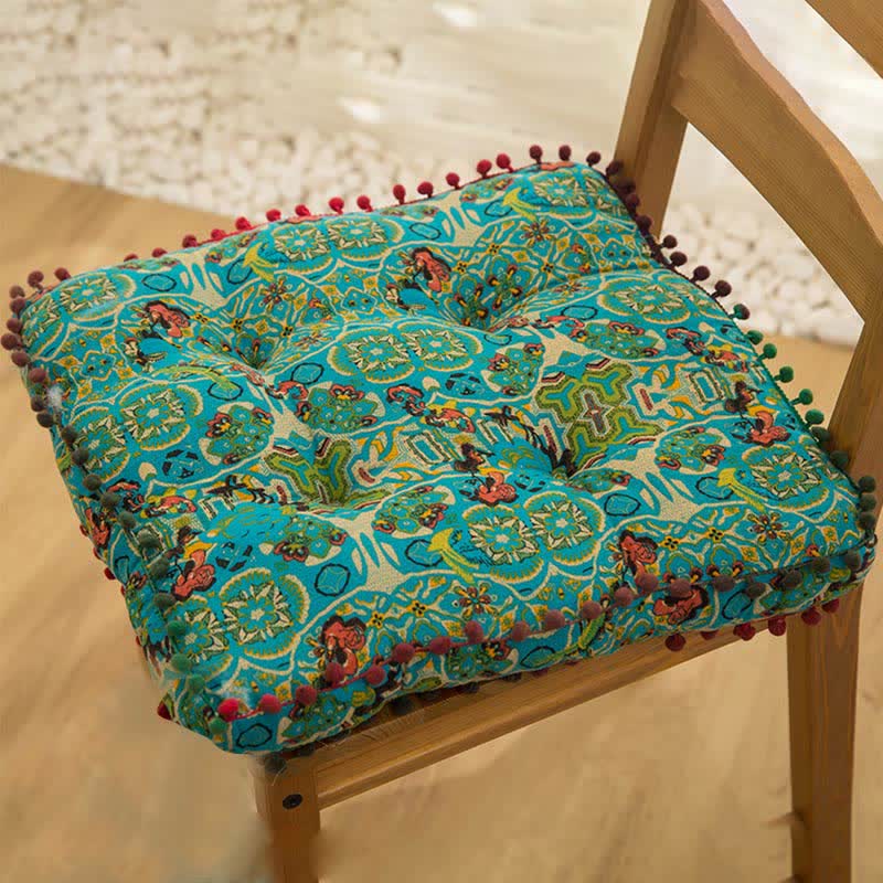 Bohemian Style Chair Pad Floor Pillows - Blue - 42cm x 42cm x 7cm - image 7