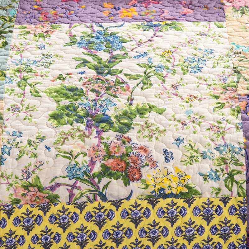 Boho Patchwork Floral Quilt with Shams - image 3