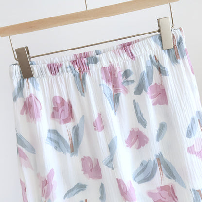 Chic Floral Cotton Gauze Nightwear Set - image 8