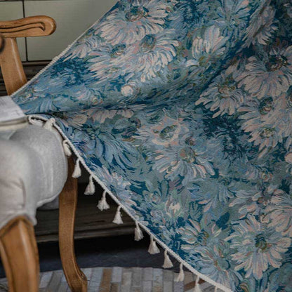 Flower Oil Painting Style Tassel Curtain - image 12