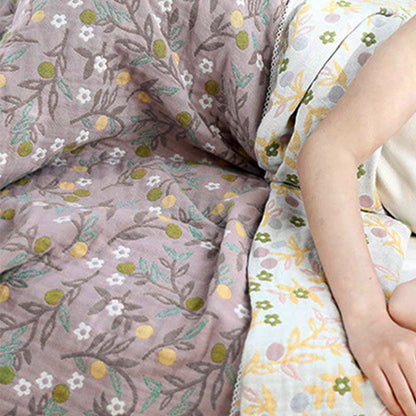 Retro Reversible Coverlet Soft Floral Quilt - image 14