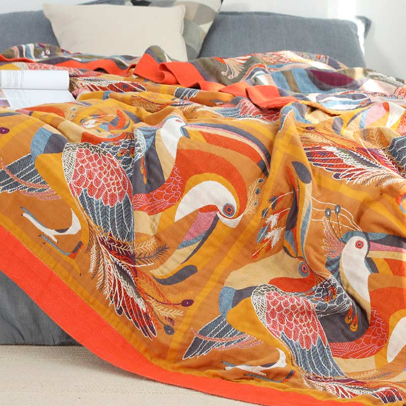 Toucan Bird Reversible Cotton Soft Quilt - image 2