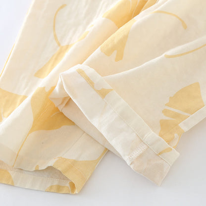 Ginkgo Leaf Bowknot Cotton Loungewear Set - image 8