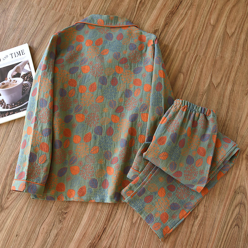 Leaf Green Cotton Gauze Loungewear Set - image 1