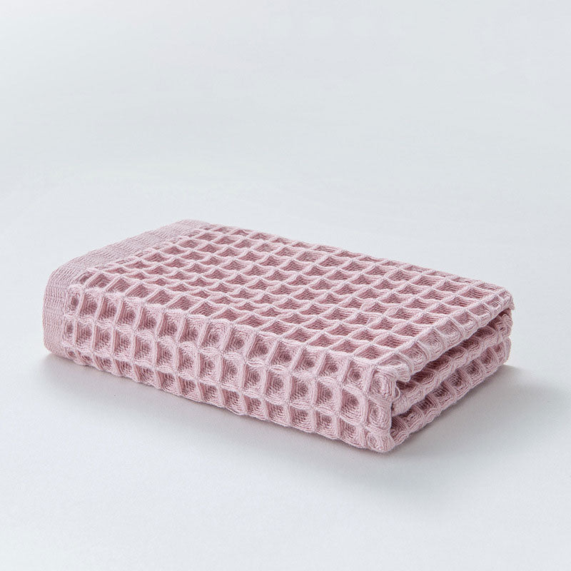 Ownkoti Simple Cotton Waffle Weave Towel (6PCS) - Pink - 34*34cm - image 5