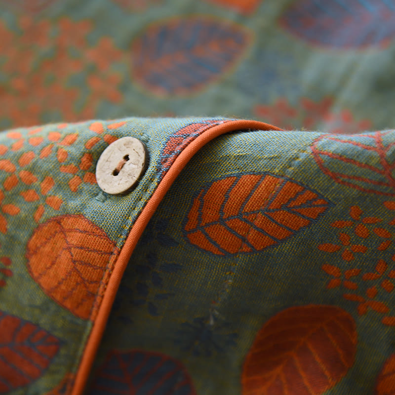 Leaf Green Cotton Gauze Loungewear Set - image 3