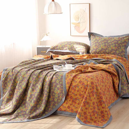 Floral Jacquard Cotton Gauze Reversible Quilt - image 3