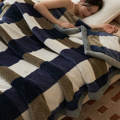 Plaid Warm Coral Fleece Throw Blanket - image 5