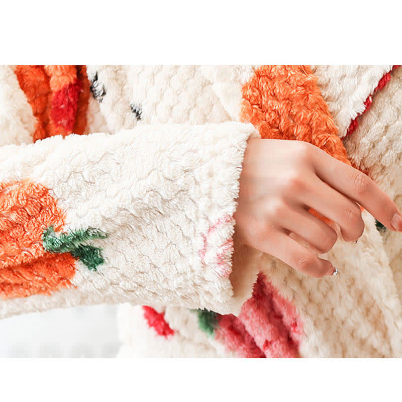 Ownkoti Fruit Print Breathable Bathrobe with Belt - image 9