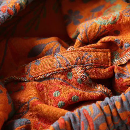 Vintage Leaf Cotton Lapel Loungewear Set - image 11