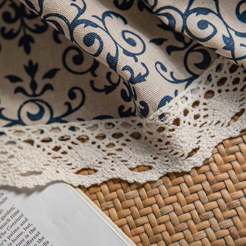 Ownkoti Boho Blue Pattern Semi-Blackout Curtain - image 13