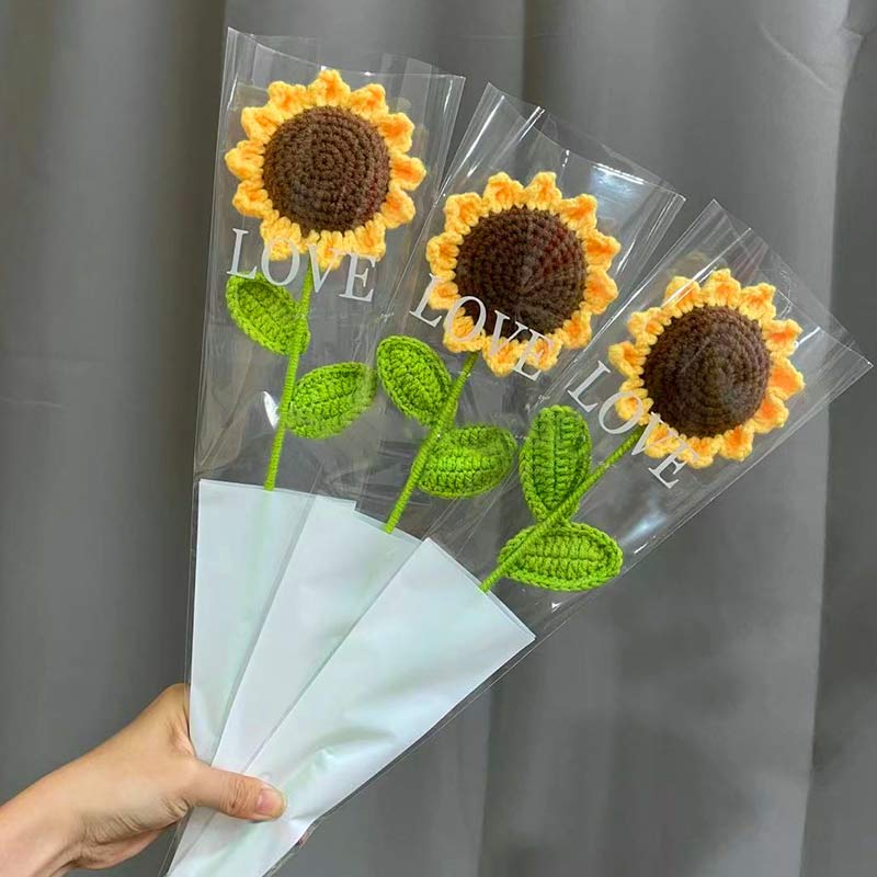 Knitted Handmade Cotton Crochet Sunflower - image 5