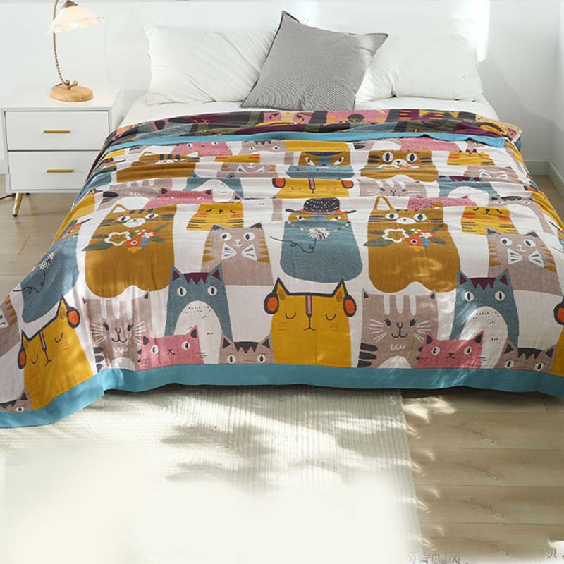 Ownkoti Cute Cat Reversible Cotton Soft Quilt - image 1