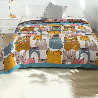 Ownkoti Cute Cat Reversible Cotton Soft Quilt - image 1
