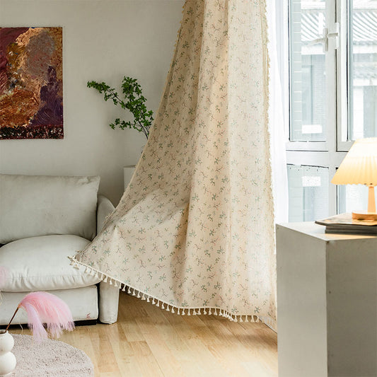 Countryside Style Floral Light Filtering Curtain - Hook - 59"W x 102"L - image 0