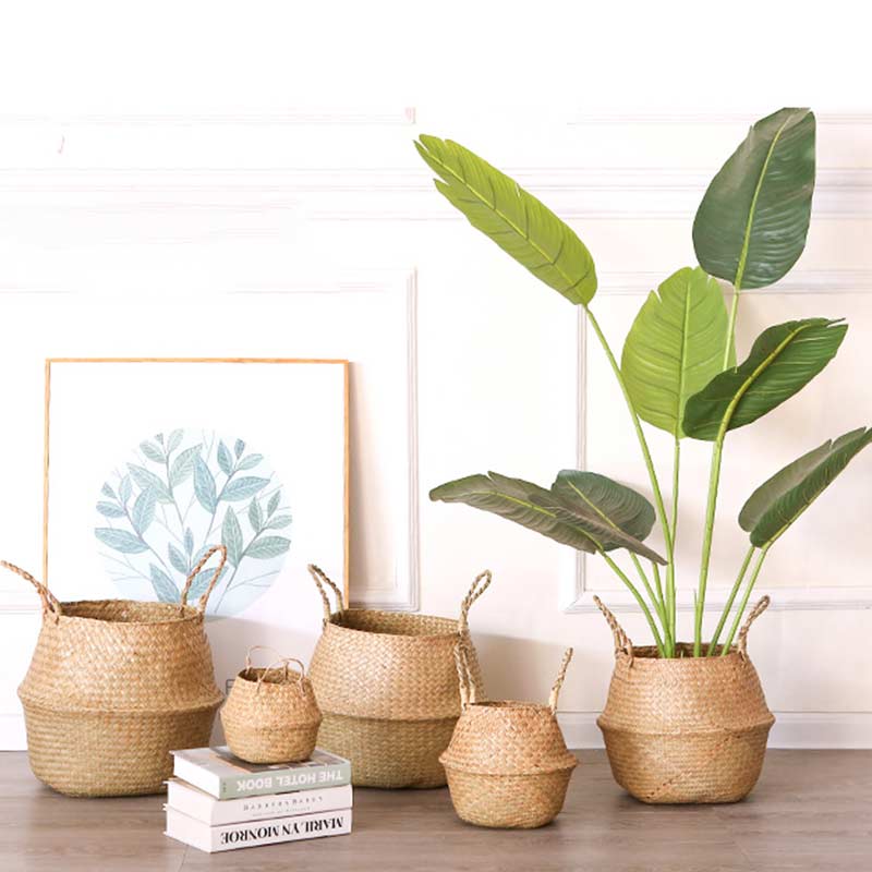 Ownkoti Woven Seagrass Belly Basket Storage Plant Pot Basket (2PCS) - image 1