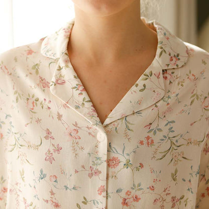 Ownkoti Floral Satin V-Neck Long Sleeve Loungewear - image 17