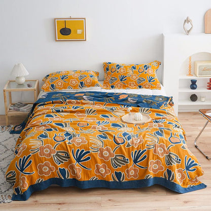 Ownkoti Bohemian Flower Print Double Side Quilt - As Picture - King - image 0