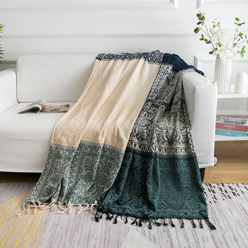 Ownkoti Bohemian Flower Tassel Knit Shawl Blanket - image 1
