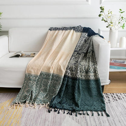 Ownkoti Bohemian Flower Tassel Knit Shawl Blanket - image 1