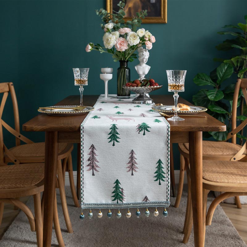 Ownkoti Christmas Tree Table Runner with Tassel - image 14