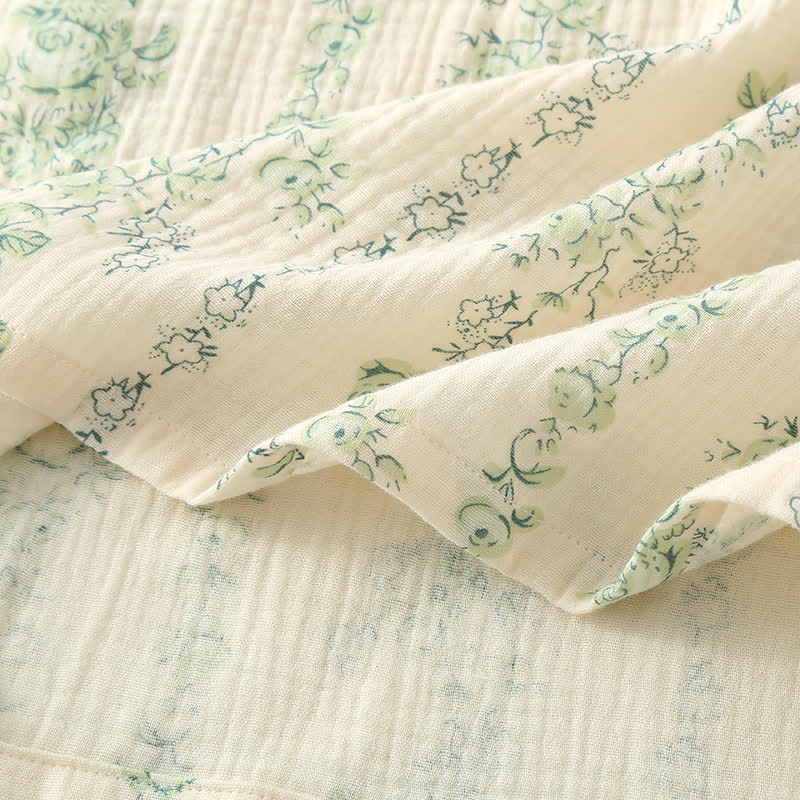 Pastoral Cotton Double Layers Gauze Nightgown - image 4