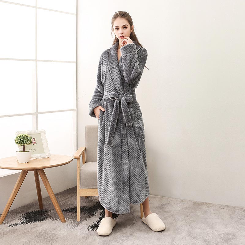 Ownkoti Puffy Fleece Pajama Long Bathrobe - image 16