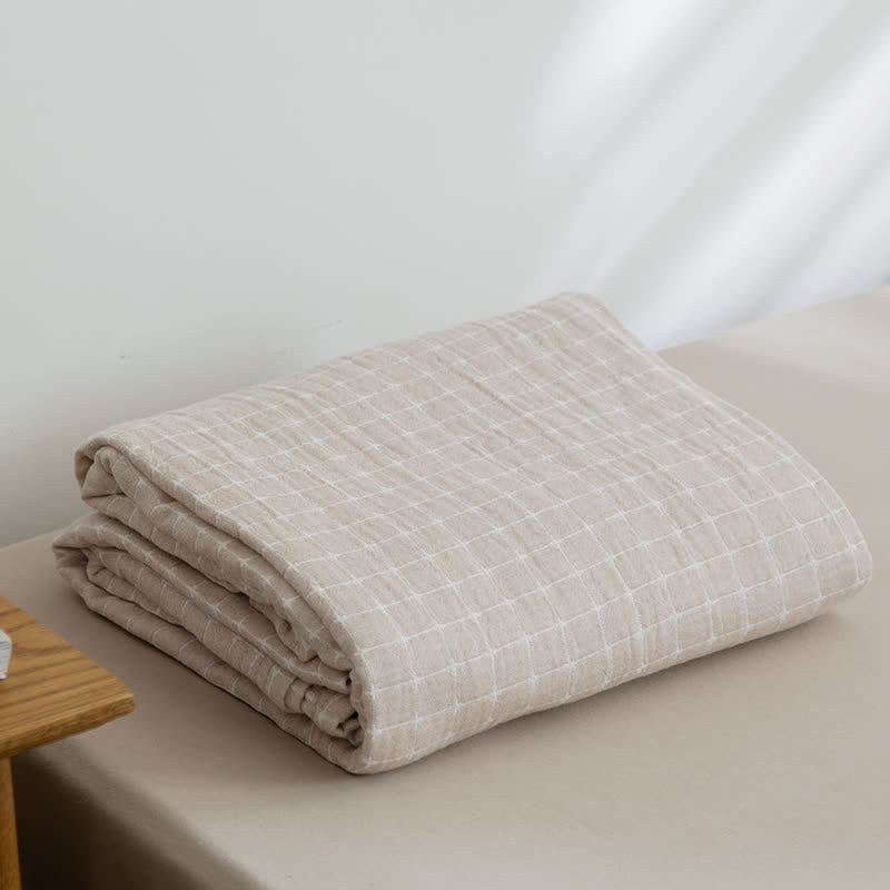 Simple Grid Cotton Gauze Lightweight Quilt - image 10