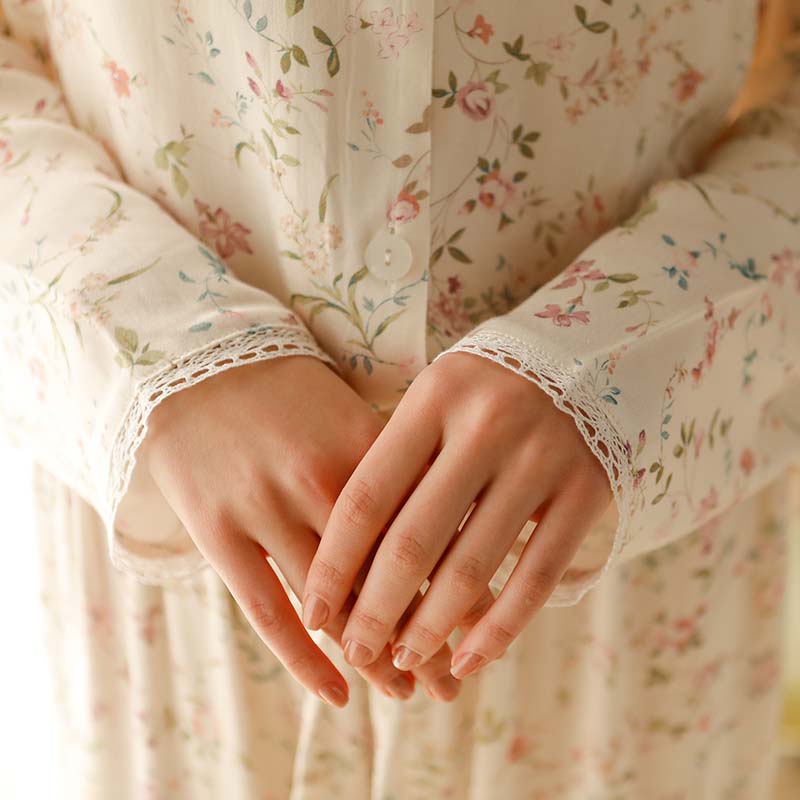 Ownkoti Floral Satin V-Neck Long Sleeve Loungewear - image 19