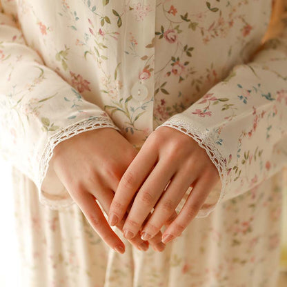 Ownkoti Floral Satin V-Neck Long Sleeve Loungewear - image 19