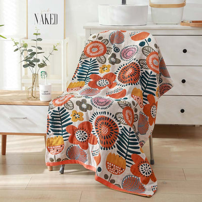 Ownkoti Flower Printed Colorful Reversible Bath Towel - image 1