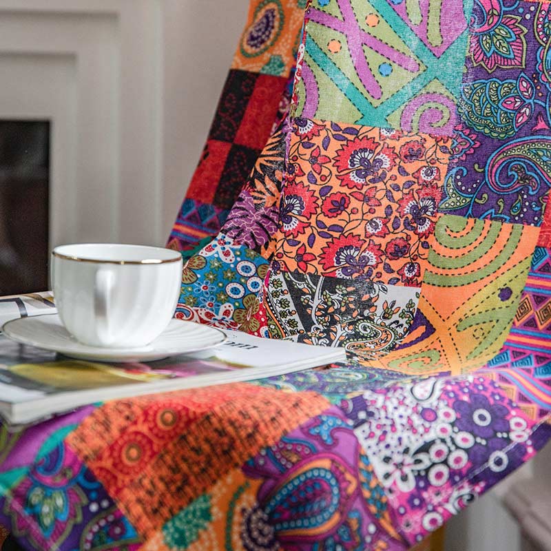 Ownkoti Colorful Boho Cotton Linen Window Curtains - image 3