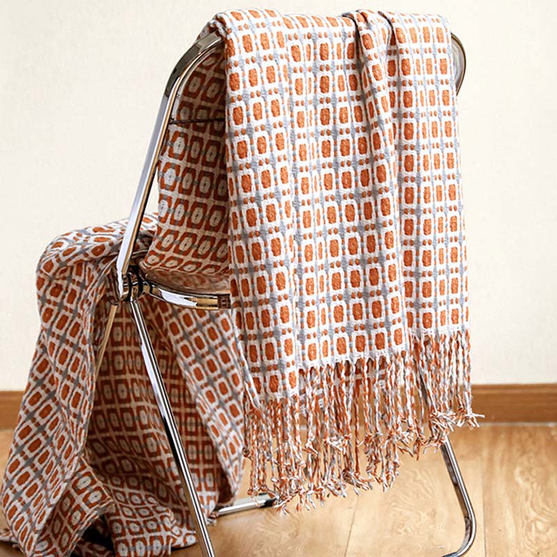 Ownkoti Knitted Sofa Blanket Couch Blanket With Tassels - image 20