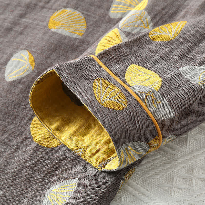 Luxurious Shell Cotton Lapel Pajama Set - image 5