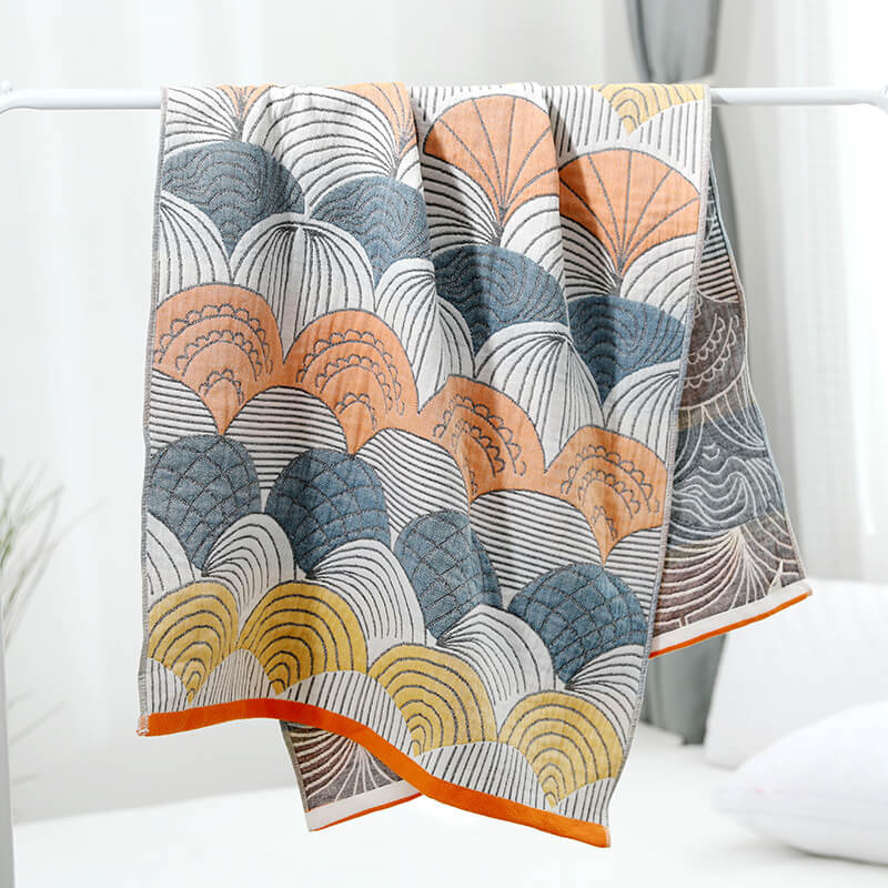 Ownkoti Shell Print Jacquard Cotton Bath Towel - image 1