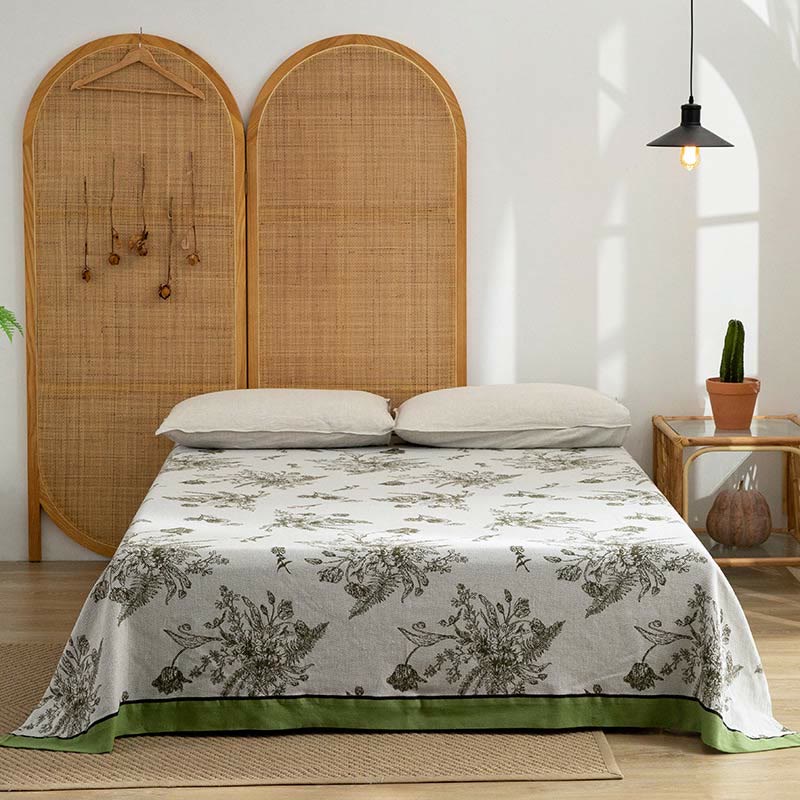 Pastoral Flower Leaf Cotton Reversible Quilt - image 7