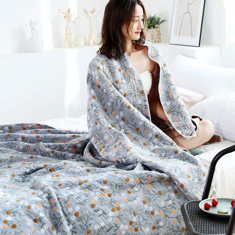 Retro Reversible Coverlet Soft Floral Quilt - image 3