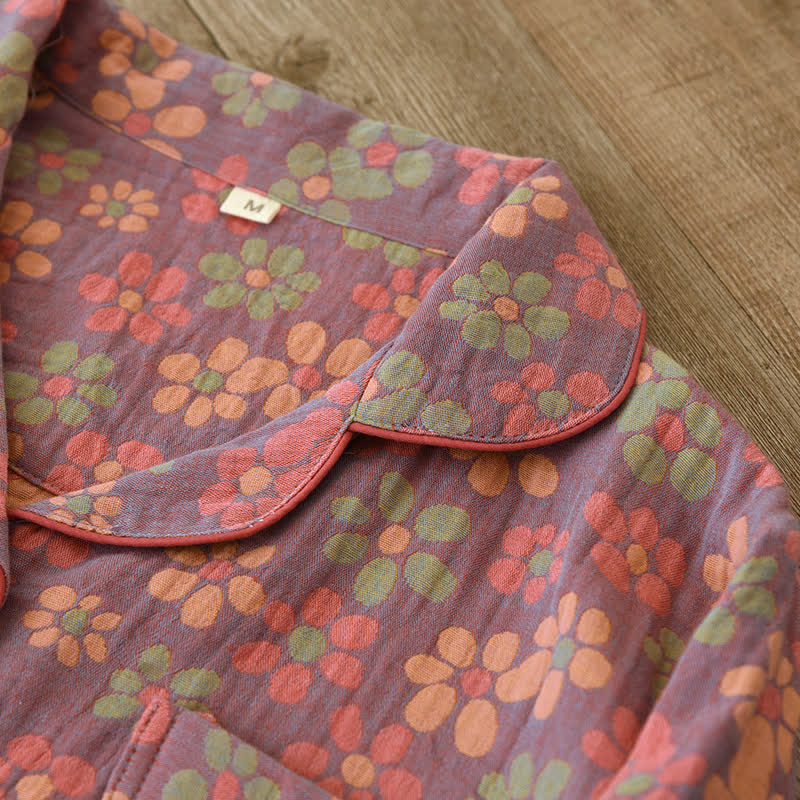 Cotton Gauze Long Sleeves Pajama Set - image 8