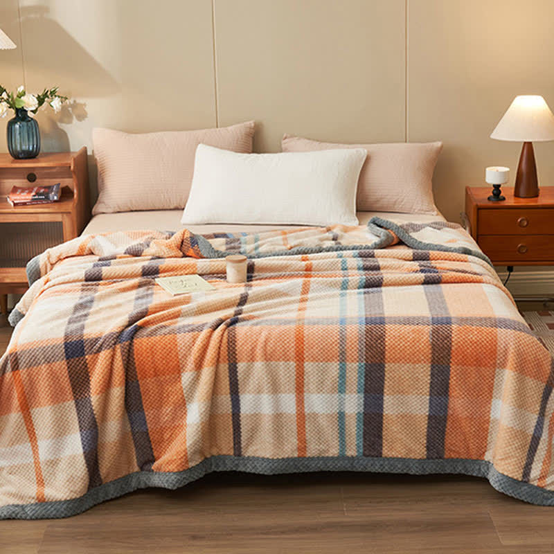 Plaid Warm Coral Fleece Throw Blanket - image 12
