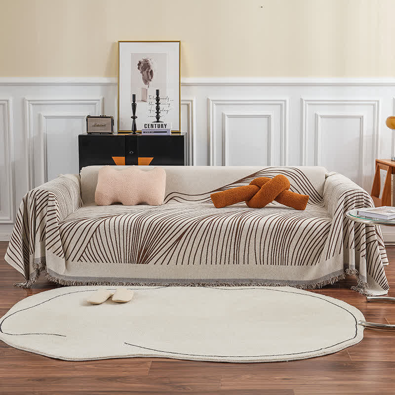 Ownkoti Chenille Abstract Stripe Sofa Protector - image 7