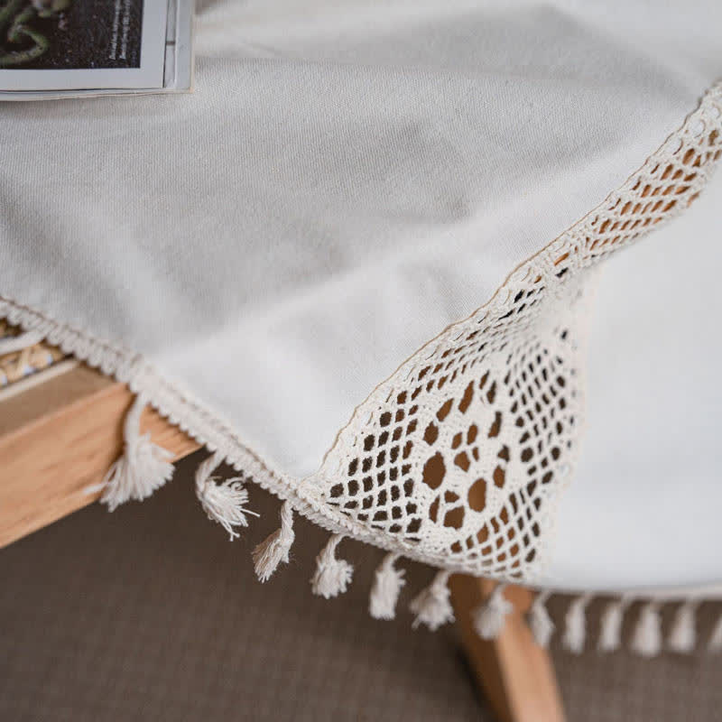 Ownkoti Beige Splicing Hollow-Out Light Filtering Curtain - image 8