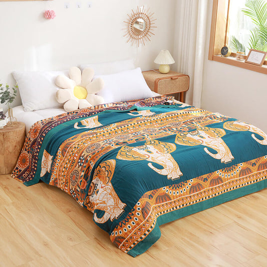Ownkoti Elephant Cotton Summer Reversible Design Quilt - As Picture - Full - image 0