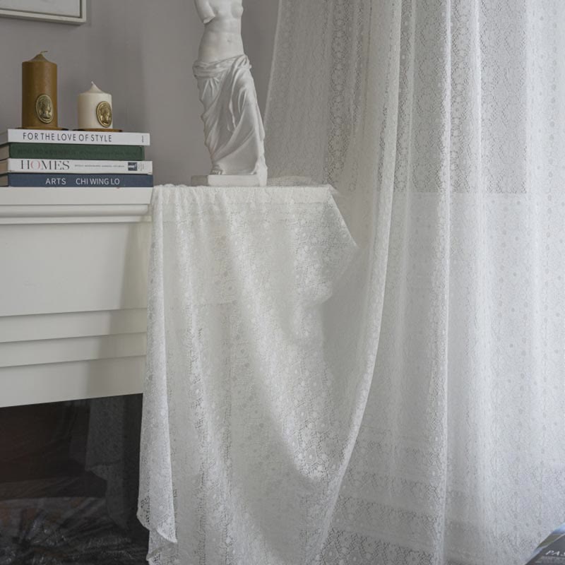 Ownkoti Jacquard Flower Hollow-Out Decorative Curtain - image 1